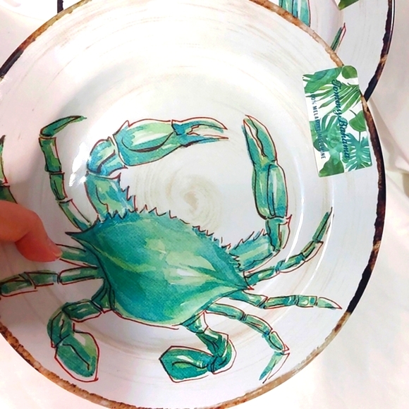 Tommy Bahama Crab Melamine Dinner Plates, Set of 2 - Picture 4 of 6